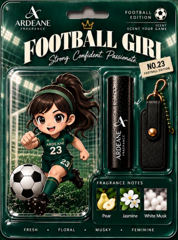 Football Girl No.23 keychain, roll-on and pouch